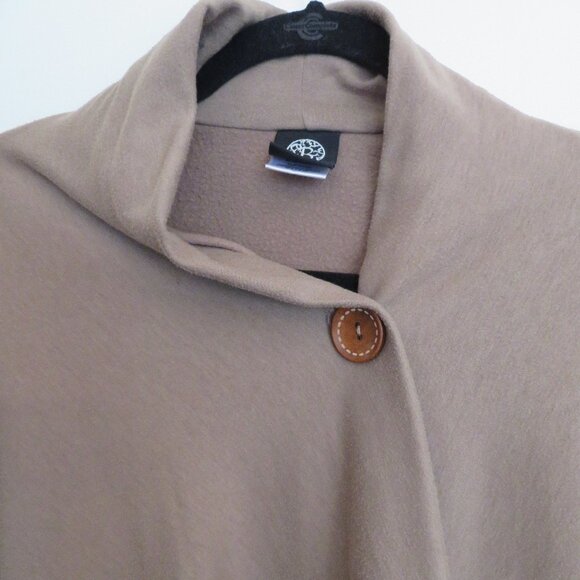 Bobeau | Size XL | Brown One Button Fleece Wrap Cardigan Sweater - Picture 3 of 11